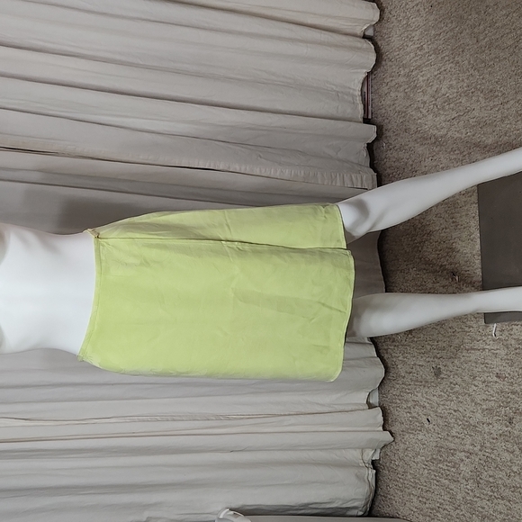 Vintage Tommy Bahama Tropical Floral Pastel Lime Green Large Wrap Pencil Skirt - Picture 2 of 10